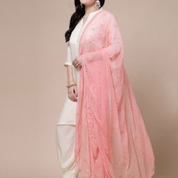 Clora Creation Ethnic Motifs Embroidered Dupatta with Sequinned image 5