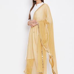 Clora Creation Beige Solid Dupatta image 3