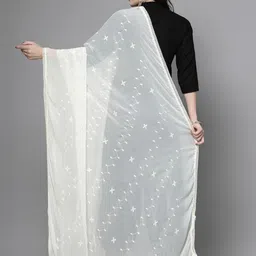 Clora Creation Ethnic Motifs Embroidered Dupatta with Sequinned image 4