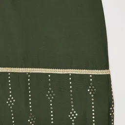 VASTRAMAY Girls Regular Mirror Work Kurta with Palazzos & With Dupatta image 4