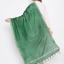 Clora Creation Cotton Blend Dupatta With Tasselled Border image 2