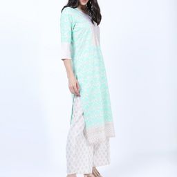 Vishudh Blue Ethnic Motifs Printed Kurta with Trousers & With Dupatta image 4