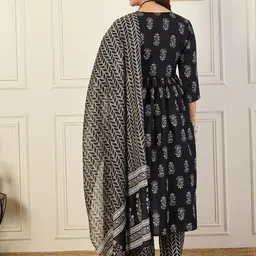 KALINI Women Ethnic Motifs Printed Regular Kurta with Trousers & With Dupatta image 5