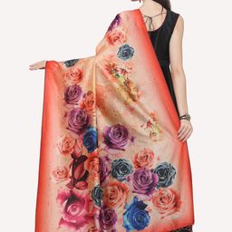 Kaizen TEXO FAB Peach-Coloured & Blue Ethnic Motifs Printed Dupatta image 2