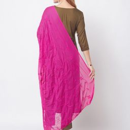 Dupatta Bazaar Magenta Embroidered Dupatta image 4
