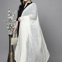 Clora Creation Ethnic Motifs Embroidered Dupatta with Sequinned image 3