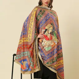Dupatta Bazaar Ethnic Motifs Printed Dupatta with Mirror Work image 5