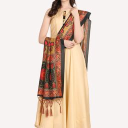 Kaizen TEXO FAB Black & Green Ethnic Motifs Printed Dupatta image 2