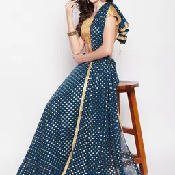 Clora Creation Printed Georgette Flared Skirt with Dupatta image 3