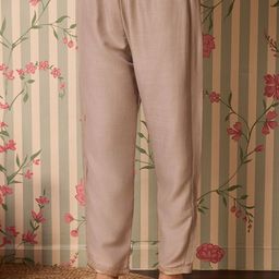 Ode by House of Pataudi Yoke Design Regular Thread Work Kurta with Trousers & With Dupatta image 2