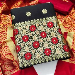 SHADOW & SAINING Ethnic Motifs Woven Design Jacquard Unstitched Dress Material-image-27