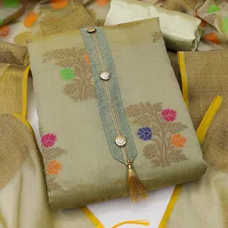 SHADOW & SAINING Ethnic Motifs Woven Design Unstitched Dress Material-image-95