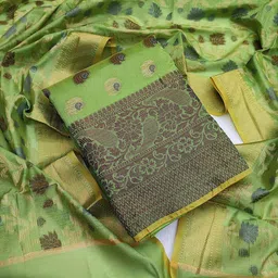 SHADOW & SAINING Ethnic Motifs Woven Design Unstitched Dress Material-image-99