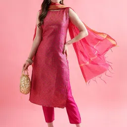 VredeVogel Women Printed Regular Kurta with Trousers & With Dupatta-picture-45