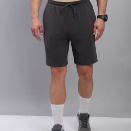 Solid Men Dark Grey Sports Shorts-image-55