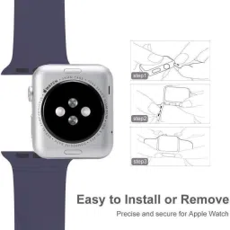 TECHWIND Soft Silicon APLE Watch Strap for Series 6/5/4/3/2/1 Fits in 42/44 MM (NAVY BLUE) Smart Watch Strap image 4
