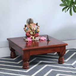 Sheesham Wood Pooja Chowkie In Brown By Globally Indian-picture-10