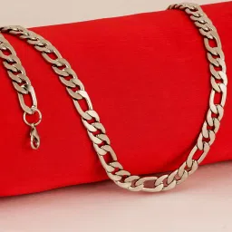 Exclusive Trendy And Stylish Silver Men Chain Matte Finish Neck Chain For Men And Boys Brass Chain Brass Chain-image-5