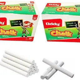 Non Toxic White Dustless Blackboard Chalk (Pack of 2, each pack contain 50 sticks) black board Dustless WHITE Chalk (50+50 pcs)-4