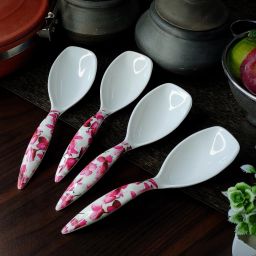 Serving Spoon Set of 4/Melamine Serving Spoon,Spoon Set/Cutlery Set/Kitchen Tool Melamine Serving Spoon, Soup Spoon, Cream Spoon, Table Spoon, Salad Spoon Set-2