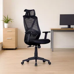 High Back Office Chair | Computer Chair With Headrest | Chair for Long Sitting | Mesh Office Adjustable Arm Chair-image-27