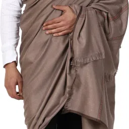 Royal-E-Kashmir Wool Solid Men Shawl-image-19