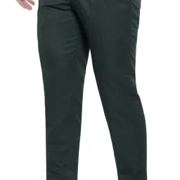 Men Slim Fit Green Viscose Rayon Trousers-picture-15