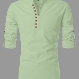 Men Solid Cotton Blend A-line Kurta-image-101