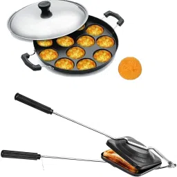 Appam Patra Maker, Litti Maker Gas Stove Compatible Regular Sandwich Maker K6 Toast-23