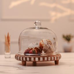 Wooden, Glass Cake Server-19
