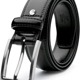 Men Black Artificial Leather, Texas Leatherite Belt-image-4