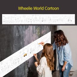 Coloring Re-Stick Drawing Paper Roll for Kids, 84 x 12 Inch Wheelie Cartoon Roll-14