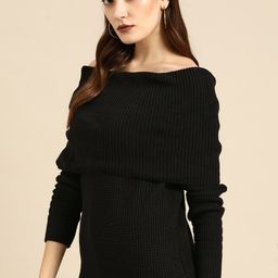 all about you Women Striped Black Sweater-picture-36