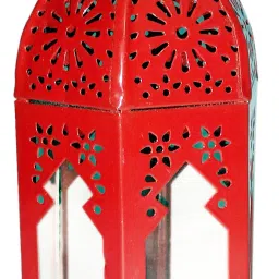 CD-7079 Red Iron Table Lantern-33
