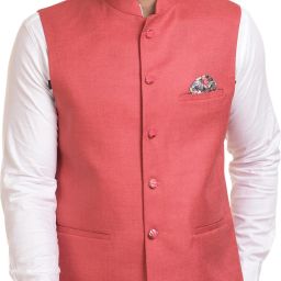 Self Design Men Waistcoat-image-2