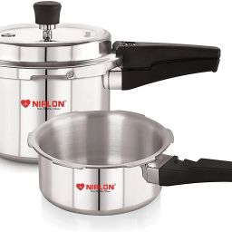 Combo Induction Base Outer Lid Aluminium Pressure Cooker, 2+3 Ltr with Comon Lid 2 L, 3 L Induction Bottom Pressure Cooker-0