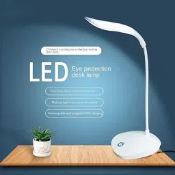 Rechargable Led Reading table Lamp Level Brightness And Touch Table Lamp (10, White) Table Lamp-20