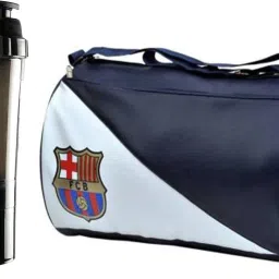 20 L Gym Duffel Bag - Combo of Brown Gym Bag/Duffel Bag and BLACK life is a sport Shaker/Bottle Gym - Blue-image-32