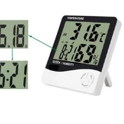 seaspirit Digital HTC-1 Digital LCD Temperature Thermometer Humidity Meter Clock Clock image 2