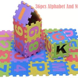 36 Pcs Puzzle Foam Mat Games Learning Alphabet ABCD&Number 123 Mat for Children-15