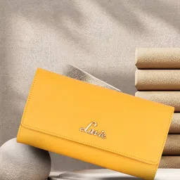 Women Casual Yellow Artificial Leather Wallet - Mini-25