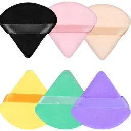 Triangular Pure Cotton Powder Puff Sponge with Strap – Washable, Reuse Pack of 6-image-77