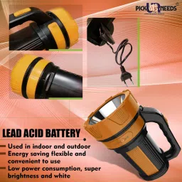 pick ur needs Dual Mode Chargeable Long Range Search Torch Light With 2 Tube Emergency Torch image 5