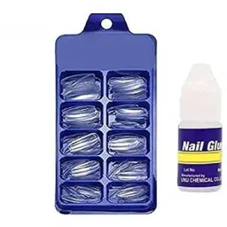 nuary Artificial Nails,100 pcs with Glue & 5pc coloured Embossing Stylus for Nail Art image 2