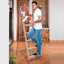 bathla Zenith Plus 5-Step Foldable Ladder Aluminium Ladder-picture-2