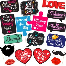Wedding Photo Booth Props - , 17 pcs Photo Booth Props Wedding, Wedding Photo Booth, Wedding Props Photo Booth Signs, Wedding Props Photo Booth Board-12