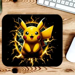 Gfylo Pikachu Thunder Attack Printed Mouse pad Smooth Surface and anti-Slip Mousepad image 3