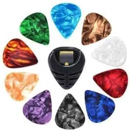 Guitar Stick-on Pick Holder & 10 Pieces 0.46 mm Guitar Picks (Multicolor) Guitar Pick-image-43