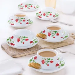Pack of 12 Opalware Tea/Coffee, Bone Ash Free Crockery Set Ideal For Daily Use & Gifting-image-12