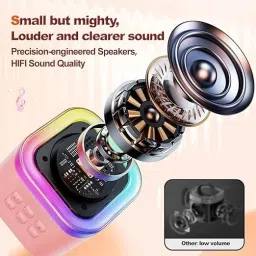 rvs trader Portable Bluetooth Wireless Speaker with Wireless Mic 6 W Bluetooth Party Speaker image 3